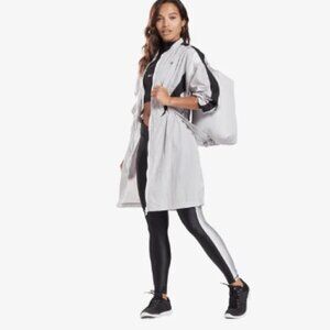 Reebok Lightweight Long Woven Jacket Light Grey/Black